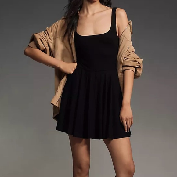 Reformation Black Pleated Sundress Square Neck - Picture 1 of 10